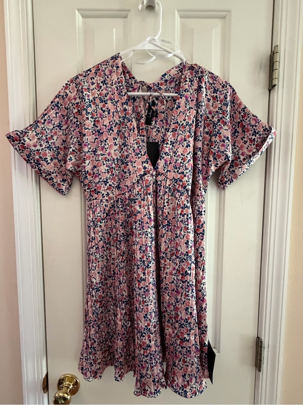 Pink and Navy Floral Dress